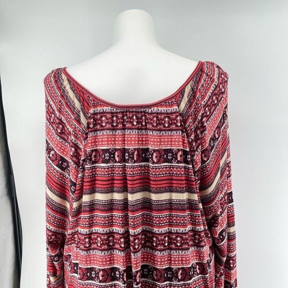 Chelsea Studio Boho Stripe Hi-Low Henley Tunic Top 4X 34/36 NWT Button Front - Picture 9 of 15